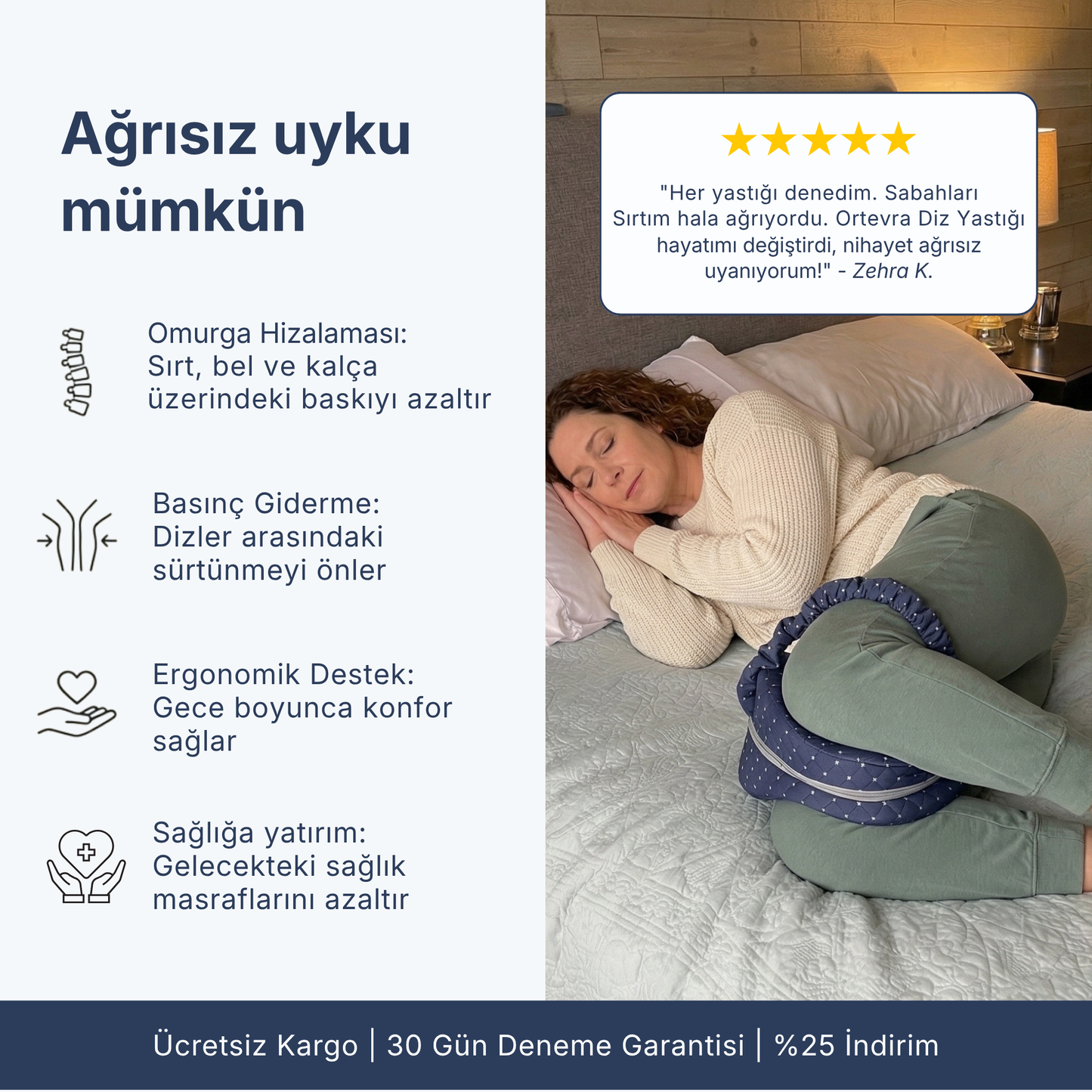 Ortevra™ Ortopedik Diz Yastığı